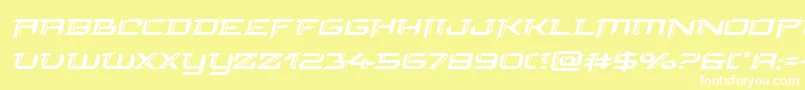 finalfrontexpandital-Schriftart – Weiße Schriften auf gelbem Hintergrund