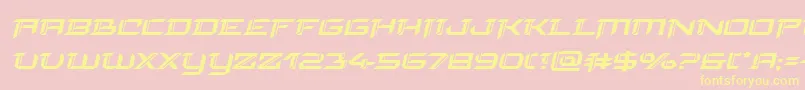 finalfrontexpandital-Schriftart – Gelbe Schriften auf rosa Hintergrund