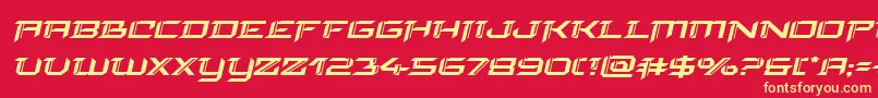 Шрифт finalfrontexpandital – жёлтые шрифты на красном фоне