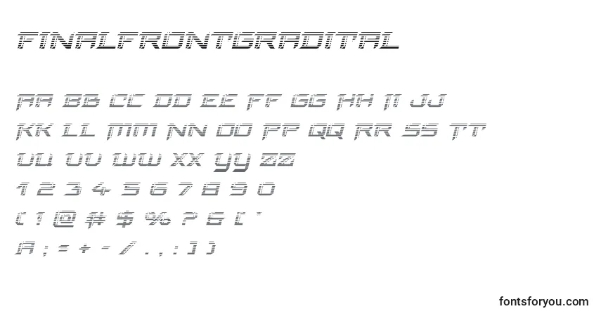 Schriftart Finalfrontgradital – Alphabet, Zahlen, spezielle Symbole