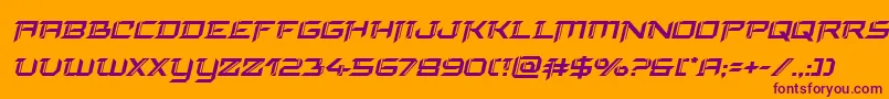 finalfrontital-Schriftart – Violette Schriften auf orangefarbenem Hintergrund