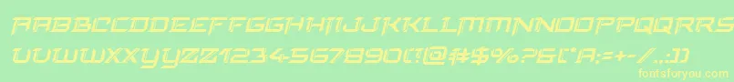 finalfrontital-fontti – keltaiset fontit vihreällä taustalla