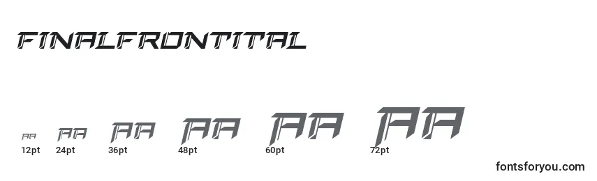 Размеры шрифта Finalfrontital