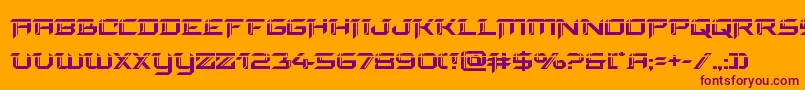 finalfrontlaser-fontti – violetit fontit oranssilla taustalla