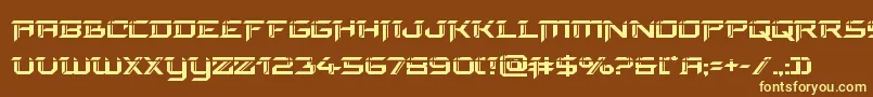 finalfrontlaser-fontti – keltaiset fontit ruskealla taustalla