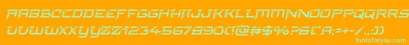 finalfrontlaserital Font – Green Fonts on Orange Background