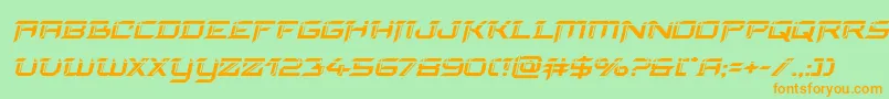 finalfrontlaserital Font – Orange Fonts on Green Background