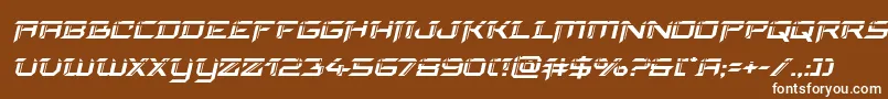 Czcionka finalfrontlaserital – białe czcionki na brązowym tle