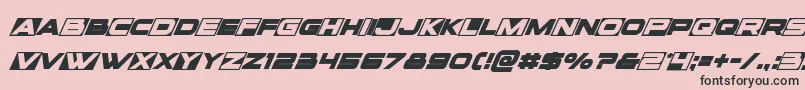 Weitere Informationen zur Voxboxsuperital-Schriftart Voxboxsuperital-Schriftart – Schwarze Schriften auf rosa Hintergrund