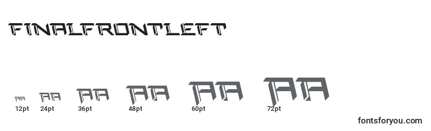 Размеры шрифта Finalfrontleft