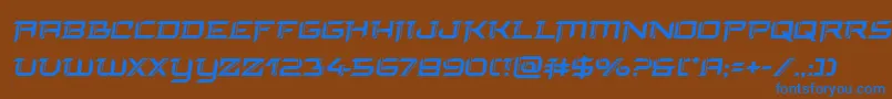 finalfrontsemital-Schriftart – Blaue Schriften auf braunem Hintergrund