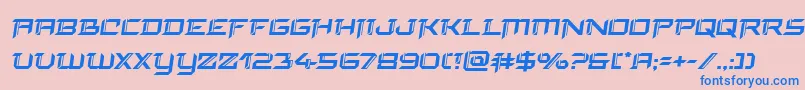 フォントfinalfrontsemital – ピンクの背景に青い文字