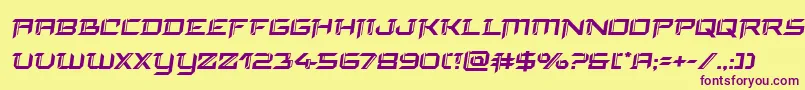 フォントfinalfrontsemital – 紫色のフォント、黄色の背景
