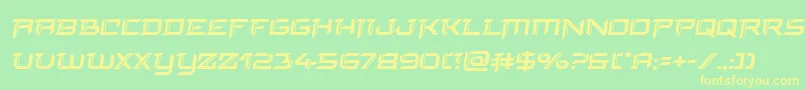 finalfrontsemital-fontti – keltaiset fontit vihreällä taustalla
