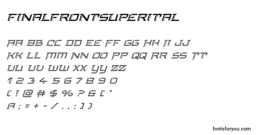 Schriftart Finalfrontsuperital – Alphabet, Zahlen, spezielle Symbole