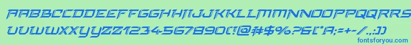 フォントfinalfrontsuperital – 青い文字は緑の背景です。