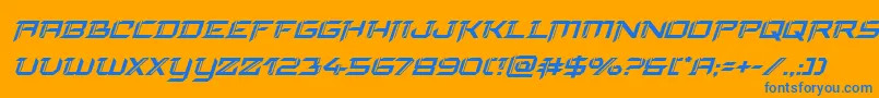 finalfrontsuperital Font – Blue Fonts on Orange Background