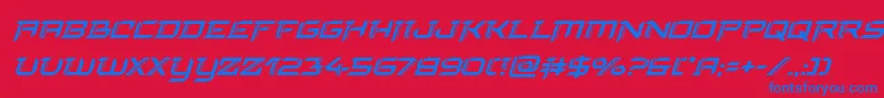 finalfrontsuperital Font – Blue Fonts on Red Background