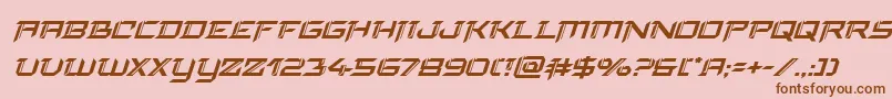 フォントfinalfrontsuperital – ピンクの背景に茶色のフォント