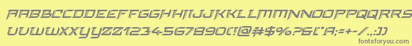 フォントfinalfrontsuperital – 黄色の背景に灰色の文字