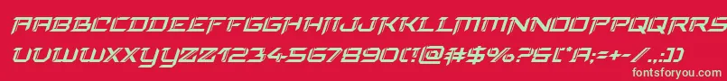 finalfrontsuperital-fontti – vihreät fontit punaisella taustalla