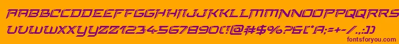finalfrontsuperital Font – Purple Fonts on Orange Background