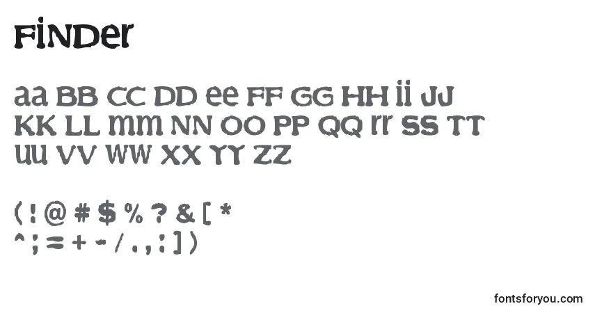 A fonte Finder (126683) – alfabeto, números, caracteres especiais