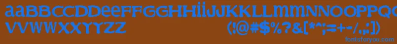 フォントFinder – 茶色の背景に青い文字