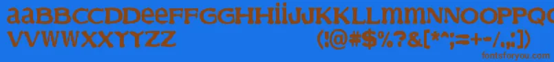 Finder Font – Brown Fonts on Blue Background