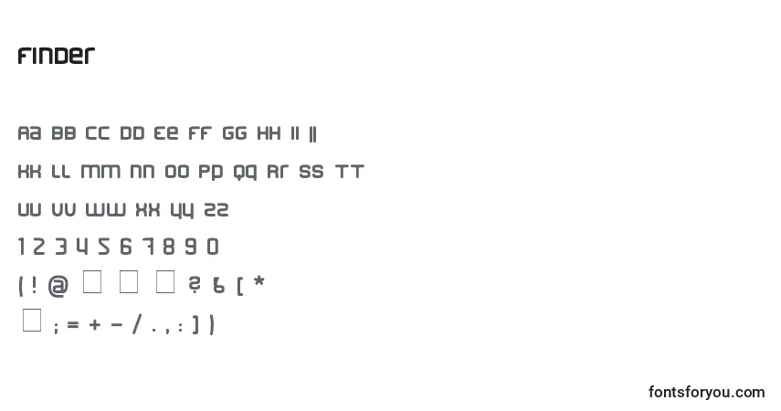 A fonte Finder (126684) – alfabeto, números, caracteres especiais