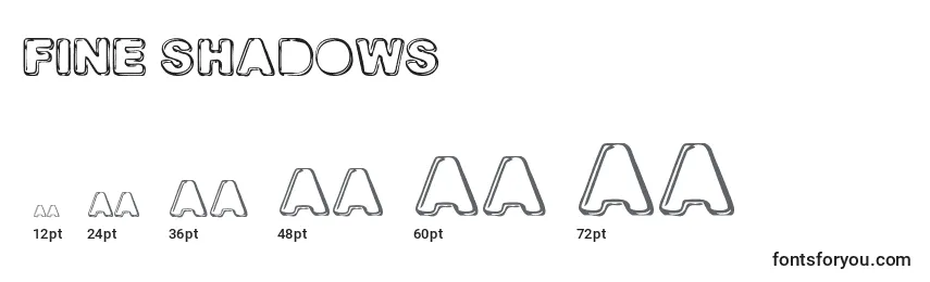 FINE SHADOWS Font Sizes