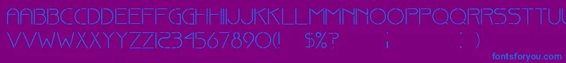 フォントFine stencil   Dker – 紫色の背景に青い文字