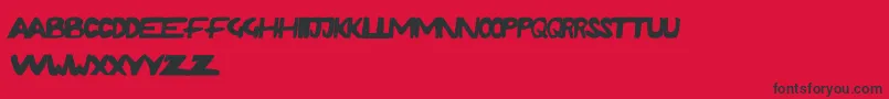 RushdaFunky Font – Black Fonts on Red Background
