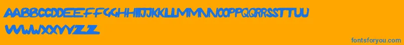 RushdaFunky Font – Blue Fonts on Orange Background