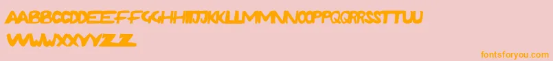 RushdaFunky Font – Orange Fonts on Pink Background