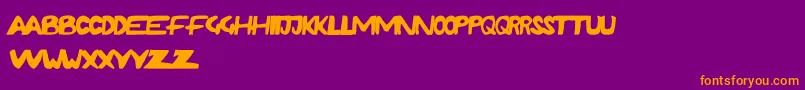 RushdaFunky Font – Orange Fonts on Purple Background