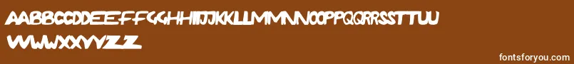 RushdaFunky Font – White Fonts on Brown Background
