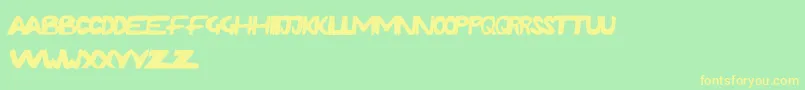 RushdaFunky Font – Yellow Fonts on Green Background
