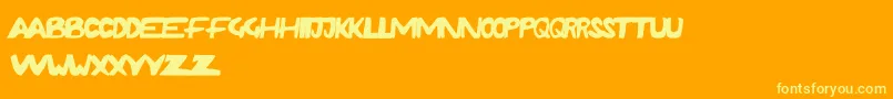 Fonte RushdaFunky – fontes amarelas em um fundo laranja