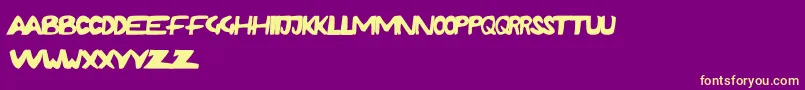 RushdaFunky Font – Yellow Fonts on Purple Background