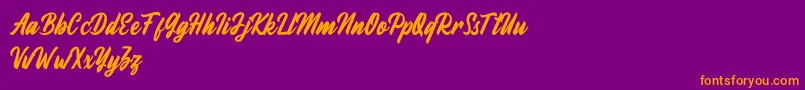 Fineberg Demo Font – Orange Fonts on Purple Background