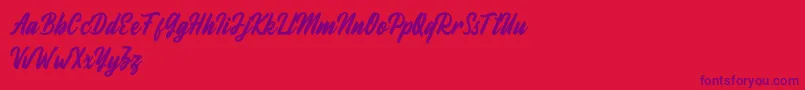 Fineberg Demo Font – Purple Fonts on Red Background