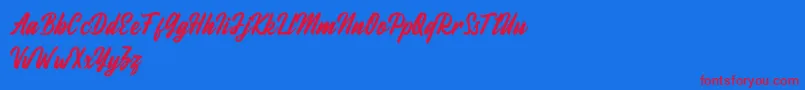Fineberg Demo Font – Red Fonts on Blue Background