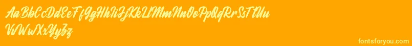 Fineberg Demo Font – Yellow Fonts on Orange Background