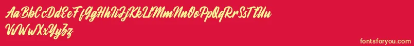 Fineberg Demo Font – Yellow Fonts on Red Background