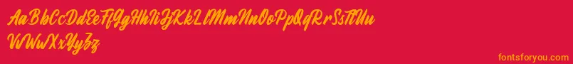 Fineberg Demo Font – Orange Fonts on Red Background