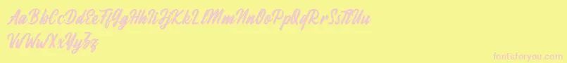 Fineberg Demo Font – Pink Fonts on Yellow Background