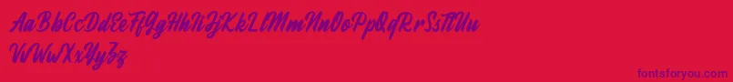 Fineberg Demo Font – Purple Fonts on Red Background