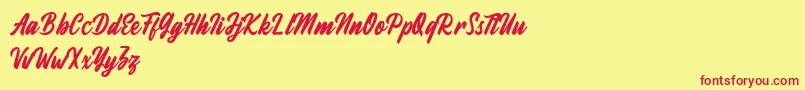 Fineberg Demo Font – Red Fonts on Yellow Background