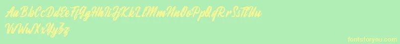 Fineberg Demo Font – Yellow Fonts on Green Background